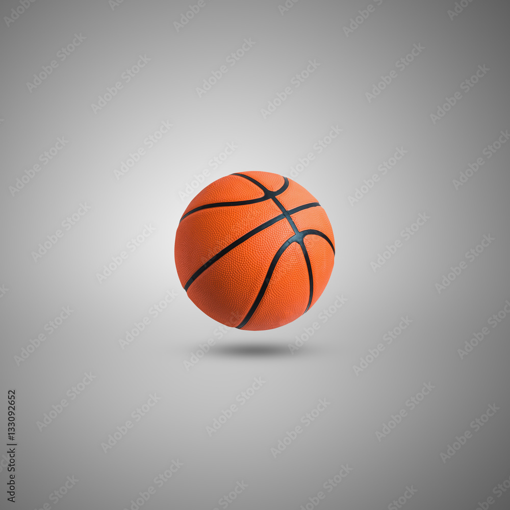 Basketball ball over  on gray background
