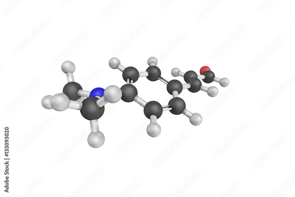 3d structure of 4-Dimethylaminocinnamaldehyde, an aromatic hydro 3d structure of 4-Dimethylaminocinnamaldehyde, an aromatic hydro