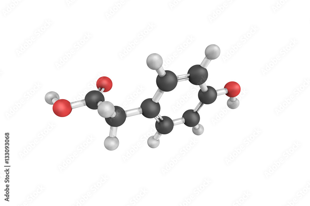 3d structure of 4-Hydroxyphenylacetic acid, a chemical compound 3d structure of 4-Hydroxyphenylacetic acid, a chemical compound
