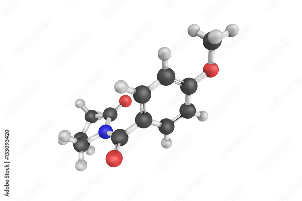 3d structure of aniracetam, also known as N-anisoyl-2-pyrrolidin 3d structure of aniracetam, also known as N-anisoyl-2-pyrrolidin