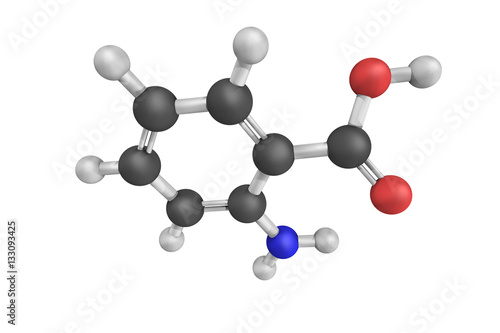 3d structure of Anthranilic acid, an aromatic acid the molecule