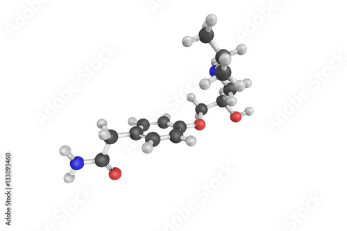 3d structure of Atenolol, a drug belonging to the group of beta