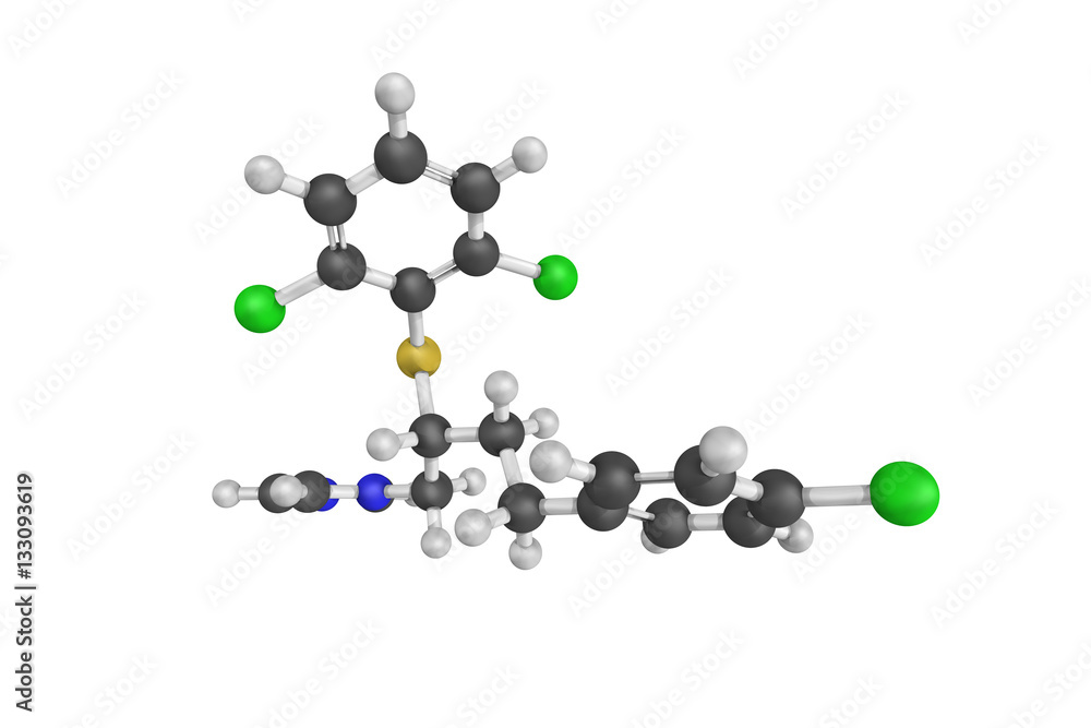 3d structure of Butoconazole, an imidazole antifungal used in gy 3d structure of Butoconazole, an imidazole antifungal used in gy