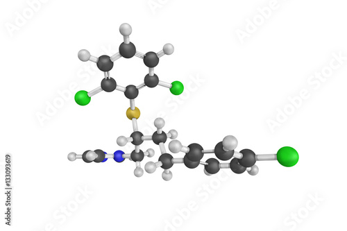 3d structure of Butoconazole, an imidazole antifungal used in gy
