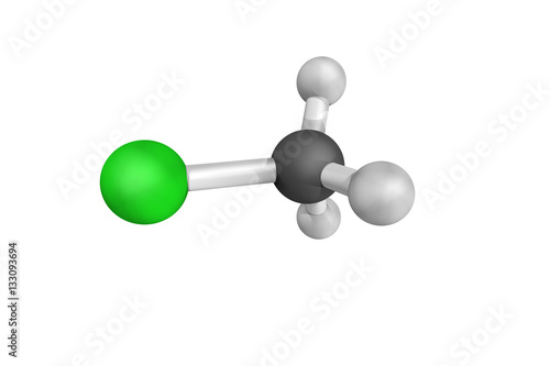 3d structure of Chloromethane, also called methyl chloride, a ch photo