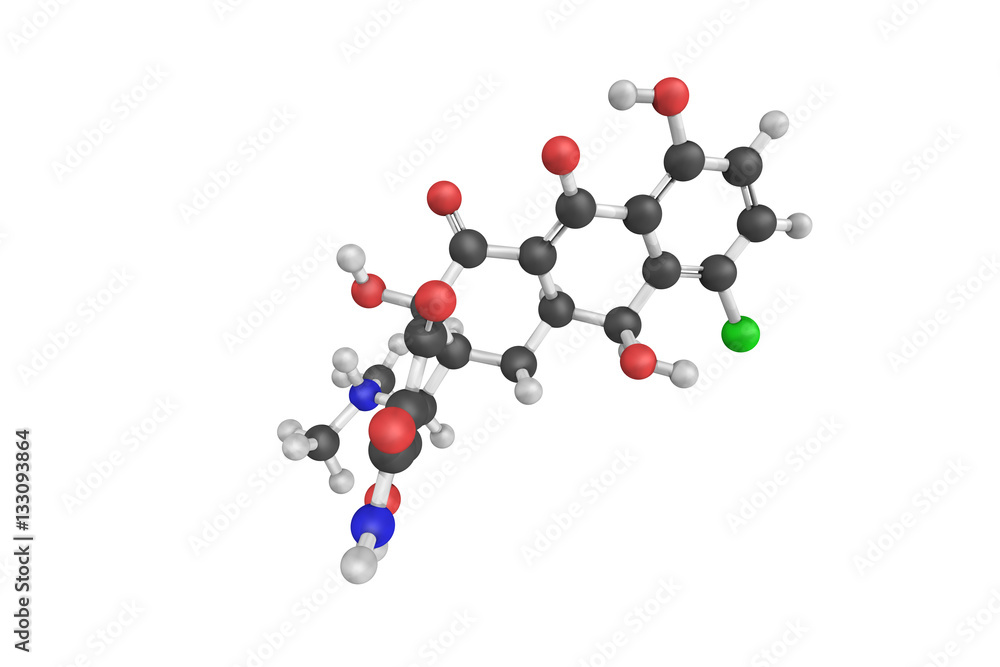 3d structure of Demeclocycline, a semisynthetic tetracycline ant 3d structure of Demeclocycline, a semisynthetic tetracycline ant