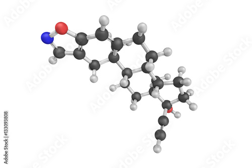 3d structure of Danazol, a synthetic steroid that is used primar