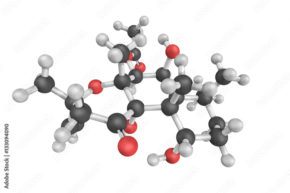 3d structure of Forskolin (coleonol), a labdane diterpene that i