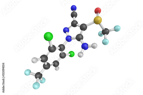 3d structure of Fipronil, a broad-use insecticide that belongs t