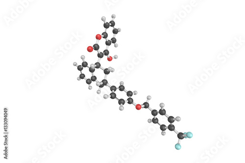 3d structure of Flocoumafen, an anticoagulant of the 4-hydroxyco