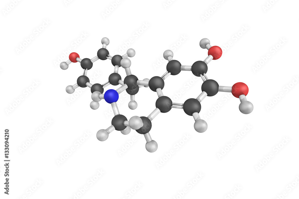 3d structure of Higenamine (norcoclaurine), a chemical compound 3d structure of Higenamine (norcoclaurine), a chemical compound