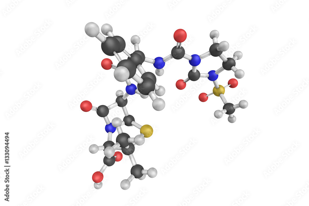 3d structure of Mezlocillin, a broad-spectrum penicillin antibio