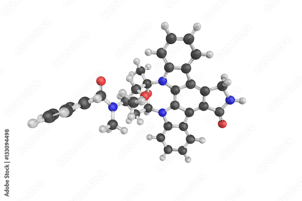 3d structure of Midostaurin, a multi-target protein kinase inhib 3d structure of Midostaurin, a multi-target protein kinase inhib