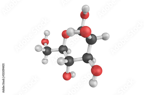 3d structure of Mannose, a sugar monomer of the aldohexose serie photo