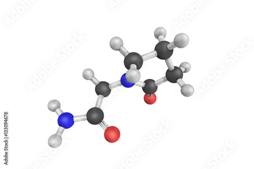 3d structure of Piracetam (sold under many brand names) is a noo photo