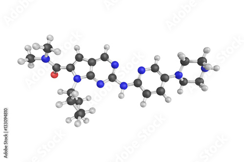 3d structure of Ribociclib, a drug that is an inhibitor of cycli photo