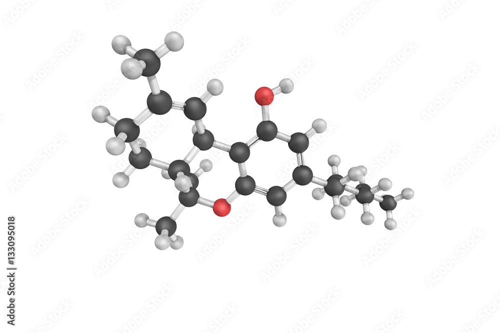 3d structure of Tetrahydrocannabinol (THC), the principal psycho 3d structure of Tetrahydrocannabinol (THC), the principal psycho