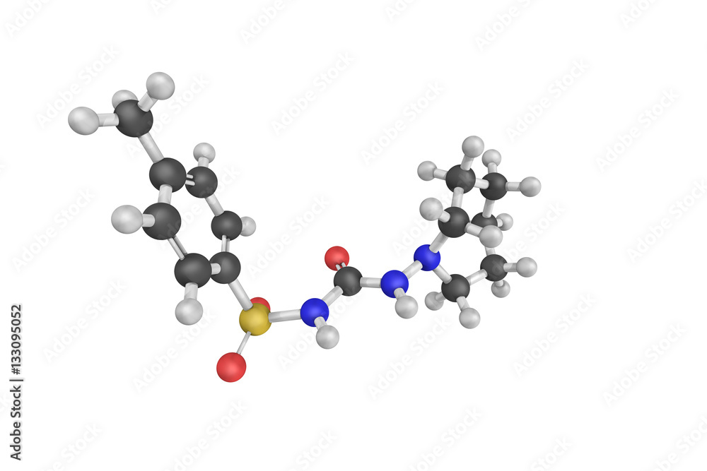 3d structure of Tolazamide, an oral blood glucose lowering drug 3d structure of Tolazamide, an oral blood glucose lowering drug