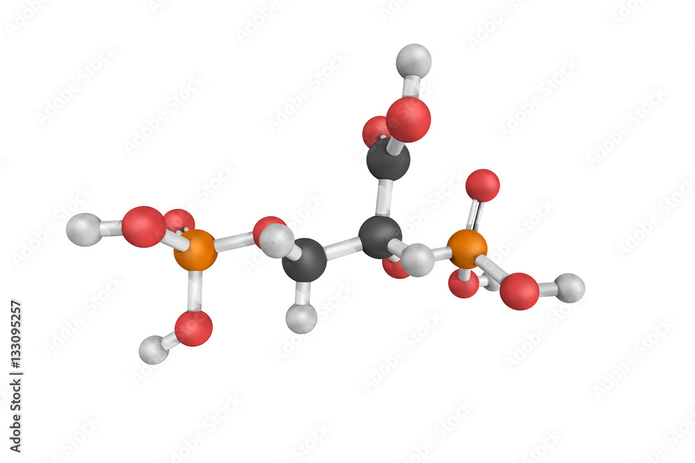 3d structure of 2,3-Bisphosphoglyceric acid (2,3-DPG), a three-c 3d structure of 2,3-Bisphosphoglyceric acid (2,3-DPG), a three-c