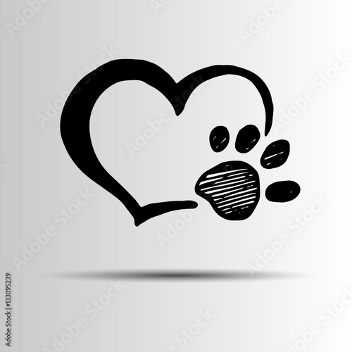 dog footprint print paw foot shape illustration