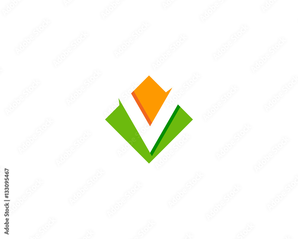 Initial Letter V Square Logo Design Element Initial Letter V Square Logo Design Element