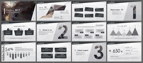 Elements of infographics in low poly style