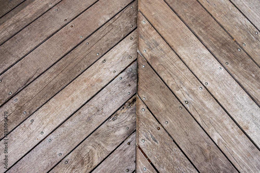 Wooden walls zigzag form surface with texture gain and backgroun