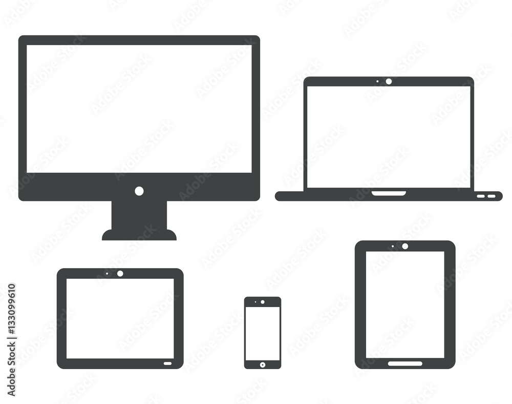 Vector set of Tablet laptop device isolated on white Vector set of Tablet laptop device isolated on white