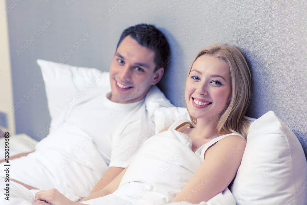 happy couple sleeping in bed happy couple sleeping in bed