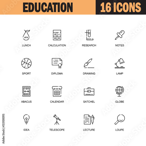 Education icon set