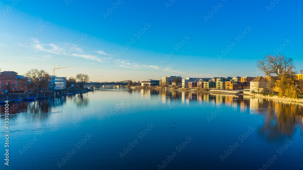 Blick Flussabwärts des Rheins Konstanz