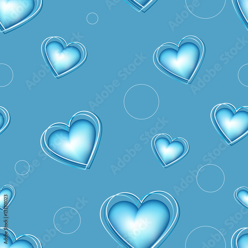 Blue volume hearts pattern.