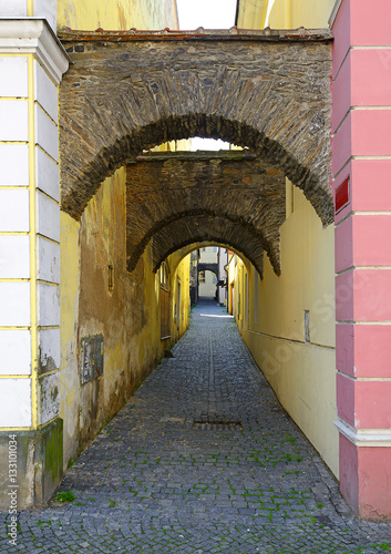 Kolin, Czech republick - Golden Lane in the historic city center. The city center is an urban conservation. photo