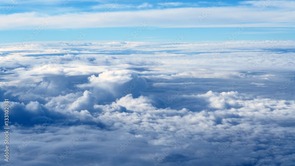 Clouds seen from an airplane window Clouds seen from an airplane window