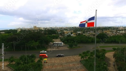 Wallpaper Mural The camera slowly flies past a waving flag of the Dominican Republic Torontodigital.ca