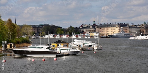 Canvas Print harbor and city Stockholm, Sweden, Europe