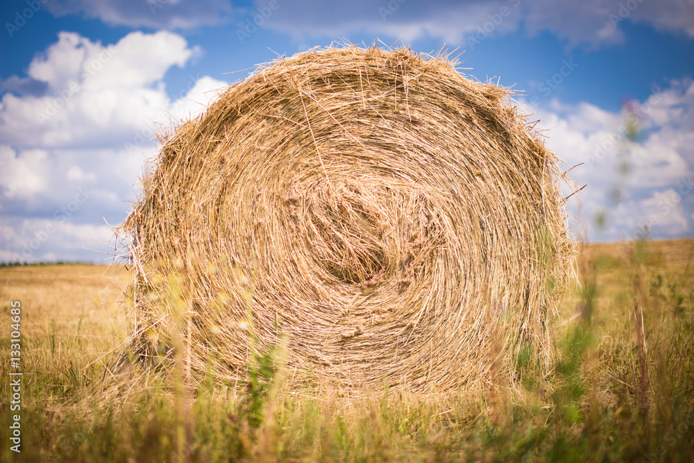 haystack in a field in clear weather haystack in a field in clear weather