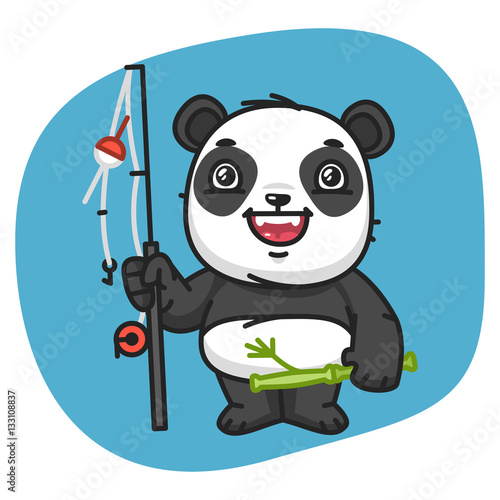 Panda Holds Fishing Rod © yuriytsirkunov
