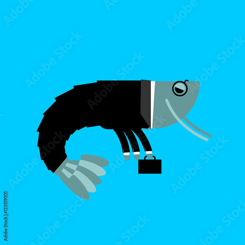 Office plankton isolated. Marine animals in business suit. Manag