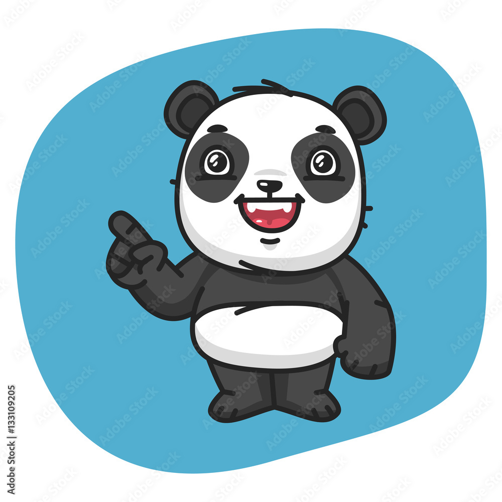 Fototapeta premium Panda wskazuje palcem
