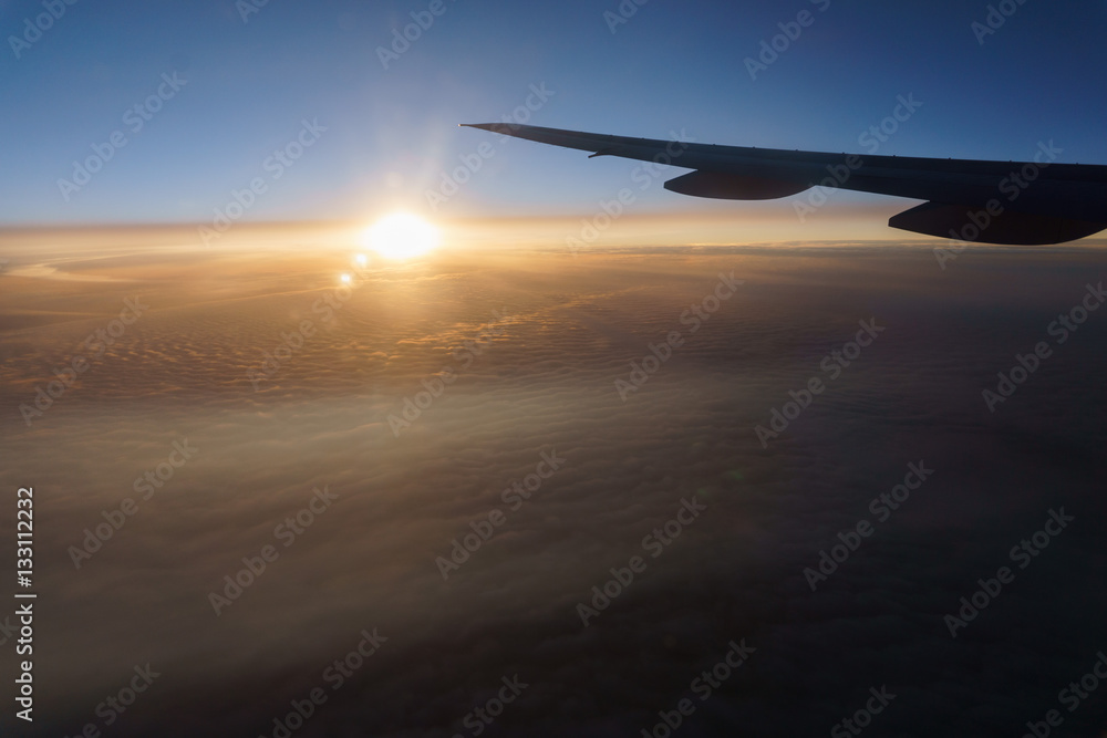 the sky from an airplane window the sky from an airplane window