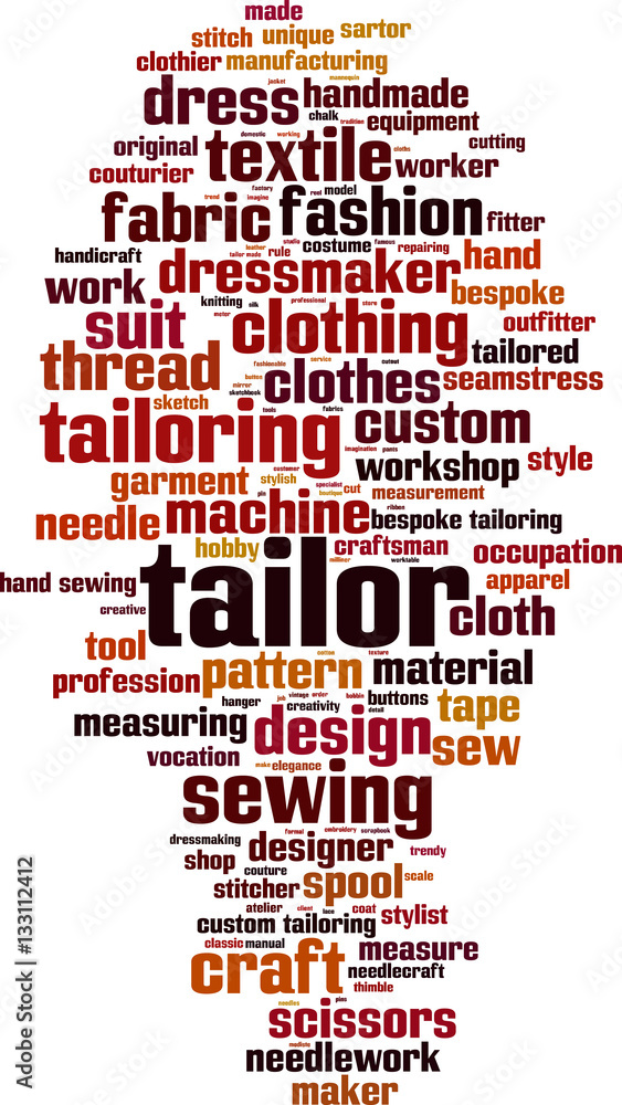 Obraz premium Tailor word cloud concept. Vector illustration