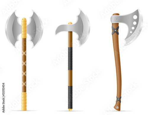battle axe medieval stock vector illustration