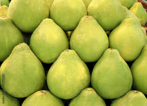Thai green grapefruit (Pomelo) background, Food image
