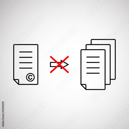 thin line copyright symbol like prohibit copying
