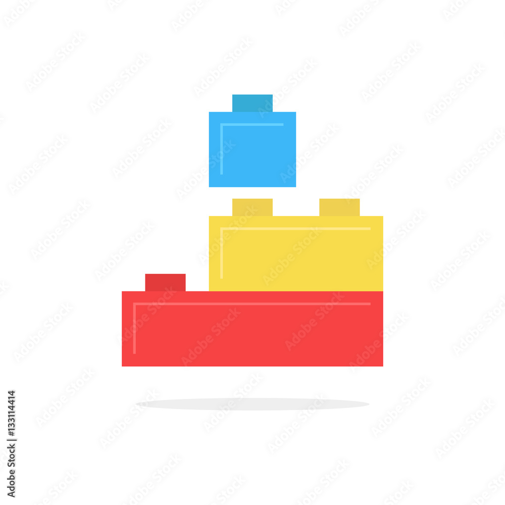 colored building block toy with shadow colored building block toy with shadow