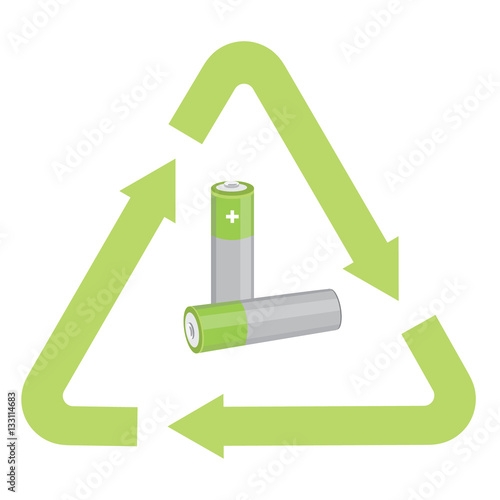 Battery with recycling symbol