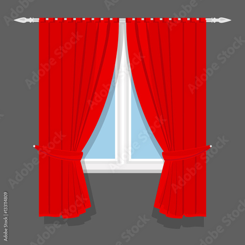 Red curtain vector