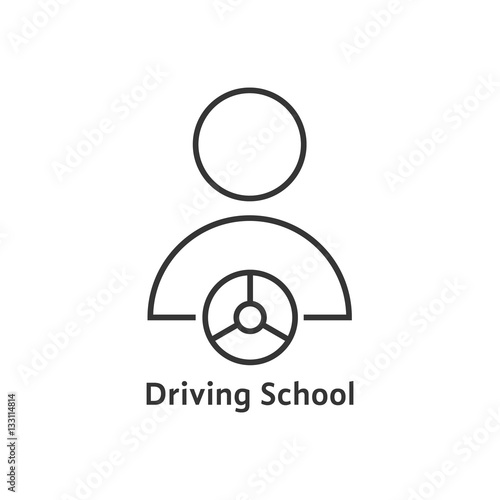 thin line driving school logo