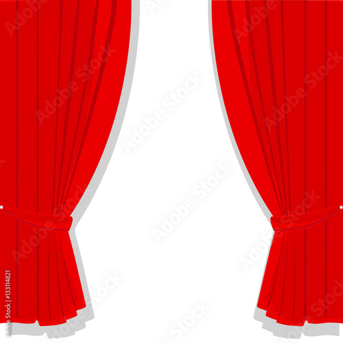 Red curtain vector